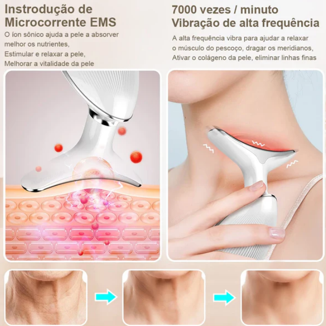 Massageador Facial Rejuvenecedor – Elimine Rugas, Papada e Acne Rápido!