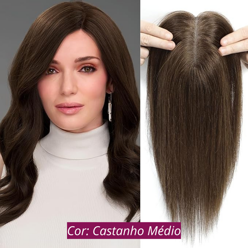 Topo De Cabeça (Cabelo Humano) - Para Alopecia, Falhas, Cabelos Ralos e com Queda