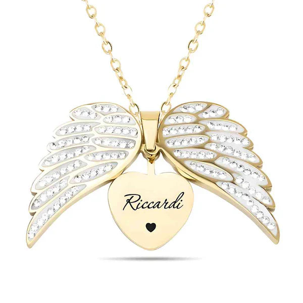 Colar Asas de Anjo Personalizável Banhado